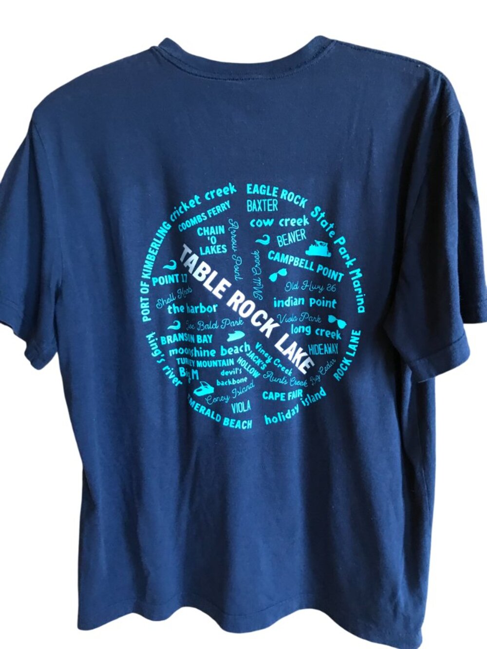 Upcycled Table Rock Lake T-Shirt, Marinas & Landmarks Graphic, Men's Size Large